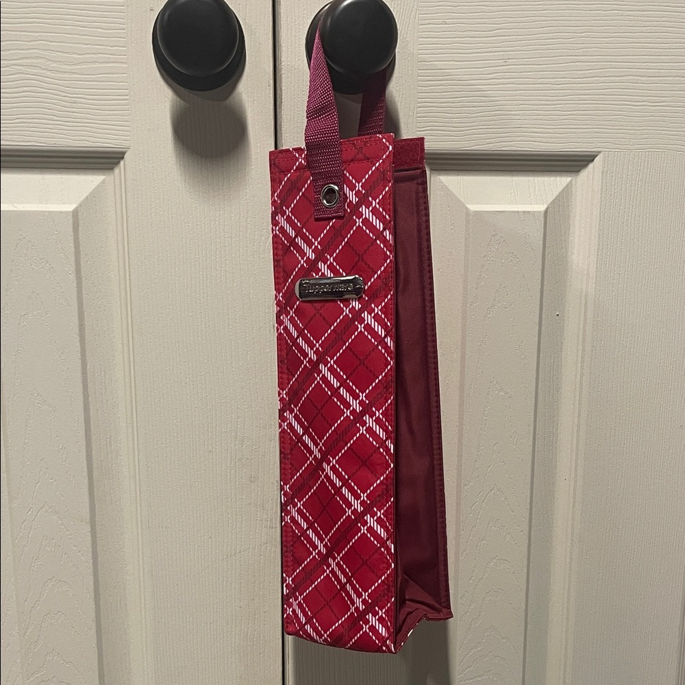 Tupperware Festive Red Plaid Tote